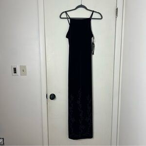 Vintage 90's Y2K Purple Velvet Beaded Whimsigoth Size Small Butterfly Dress NWT